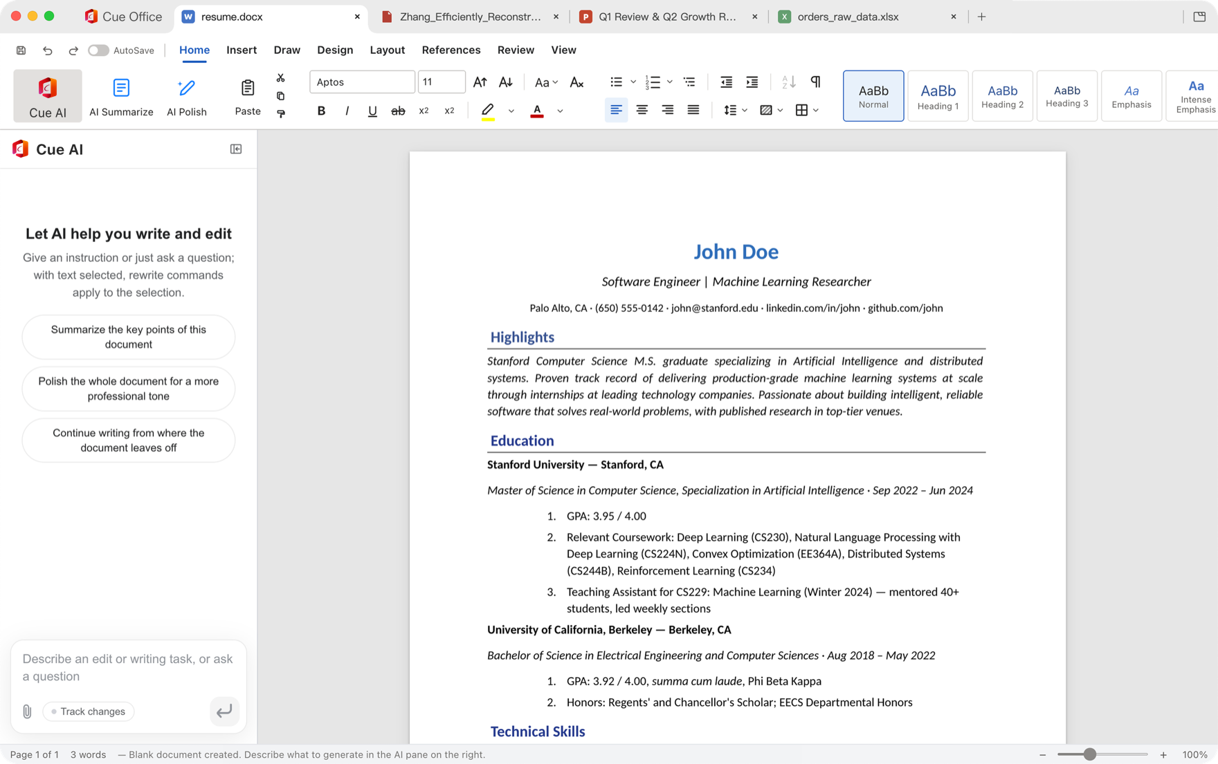 Cue Office Docs